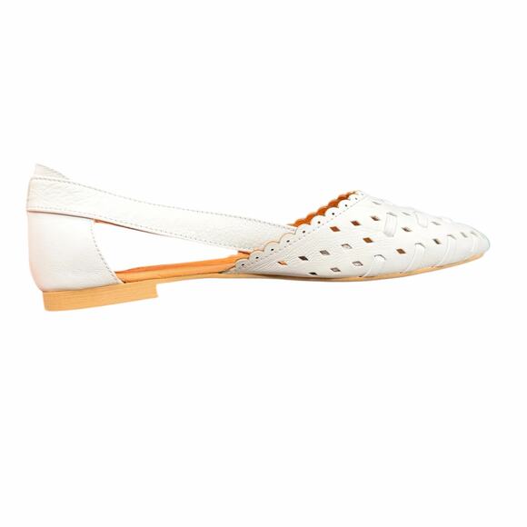 Spring Step Delorse White Leather d’Orsay Flats EU 39 US 8.5-9 Slingback - Picture 11 of 13